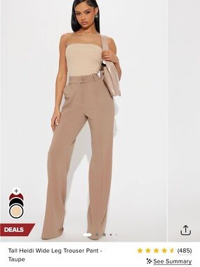Fashion Nova Tall Heidi Wide Leg Pants - Taupe